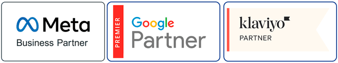 Meta Business Partner, Google Premier Partner e Klaviyo Partner