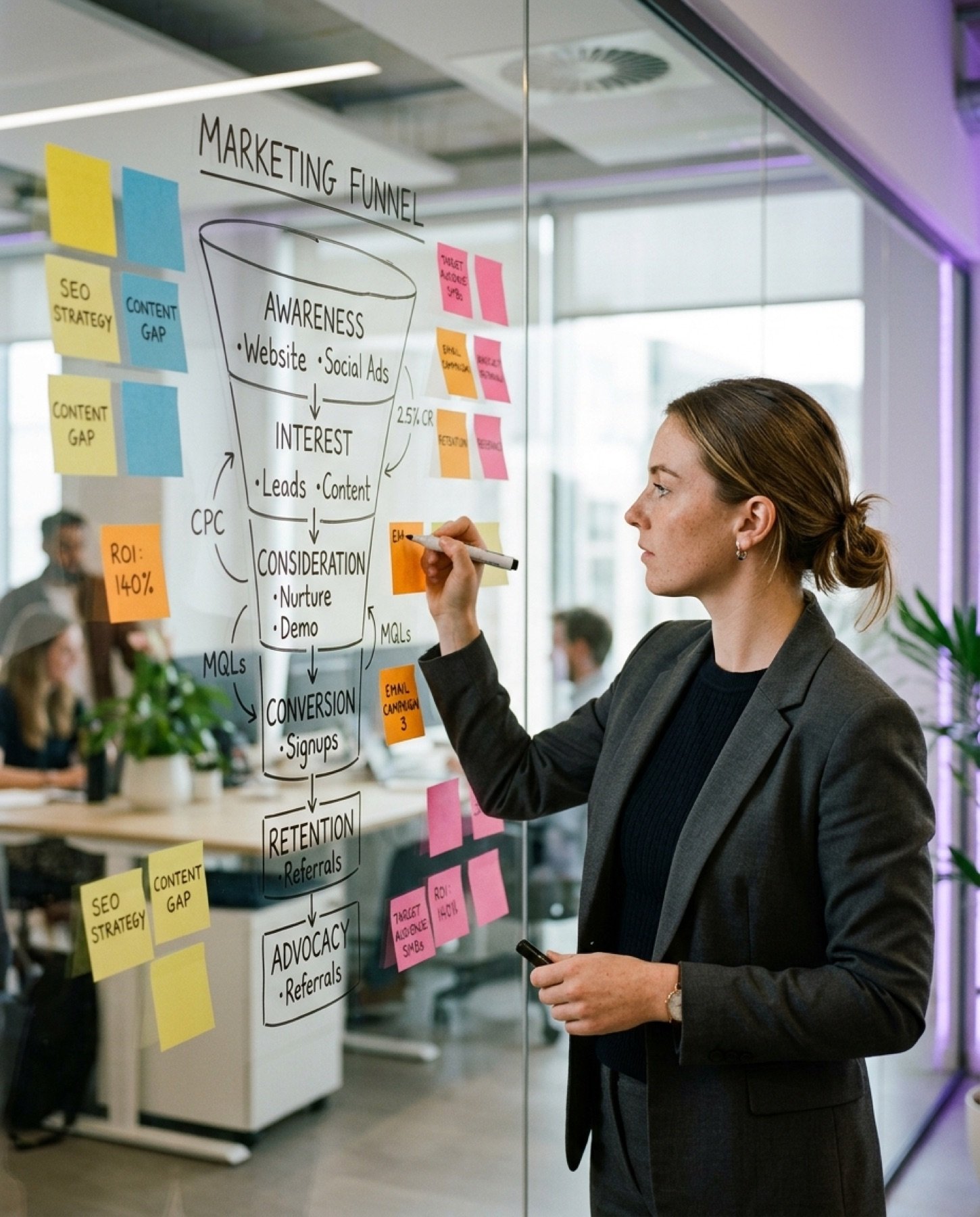 Strategist al lavoro sul posizionamento